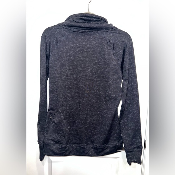 Kyodan Womens Top Athletic Sweatshirt Medium Black Cowl Neck Thumb Hole Pockets - Picture 2 of 8